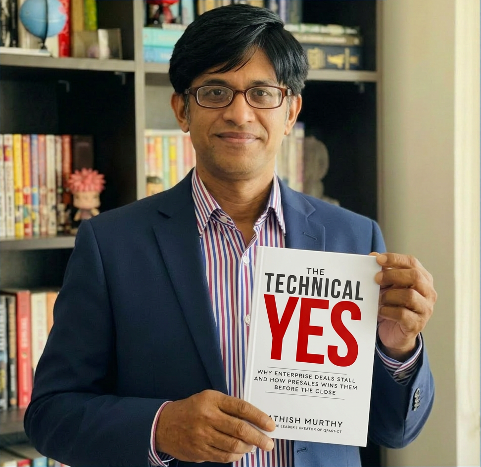 Sathish Murthy holding The Technical Yes